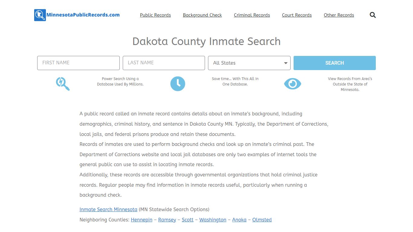 Dakota County Inmate Search - DCSO Current & Past Jail Records